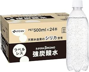 ミネラルストロング 伊藤園 ラベルレス 強炭酸水 500ml×24本